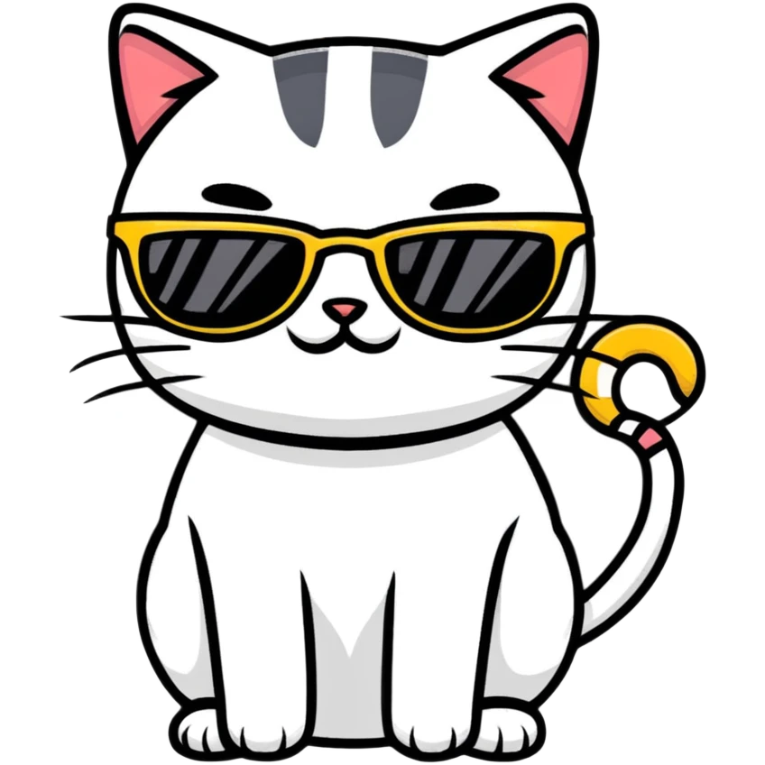 Cat with sunglasses emoji