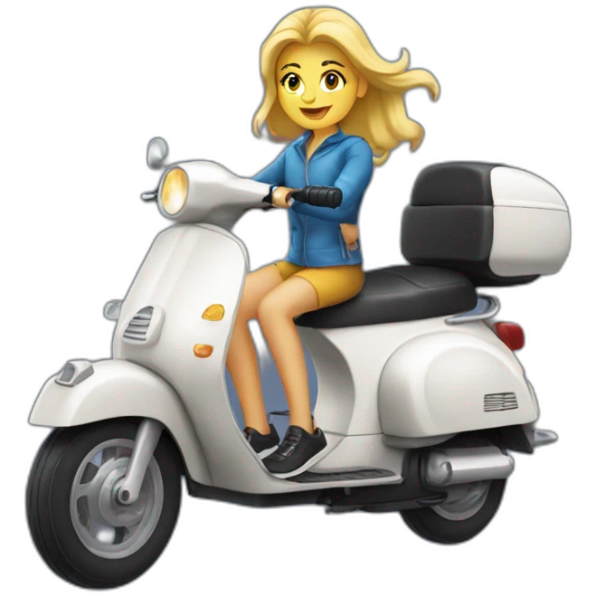 blonde sur un scooter emoji