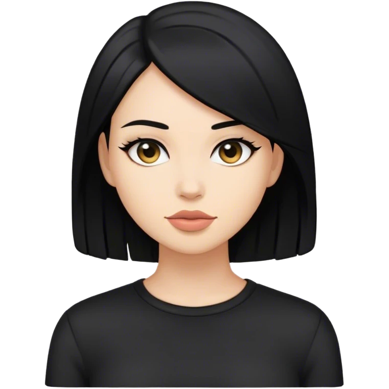 Chica con pelo negro y ropa negra emoji