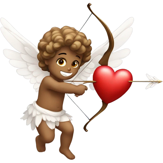 Realistic Cupid holding his heart bow emoji