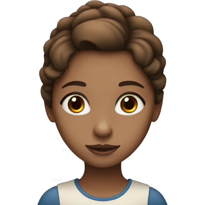 Girl with blue eyes and brown hair emoji