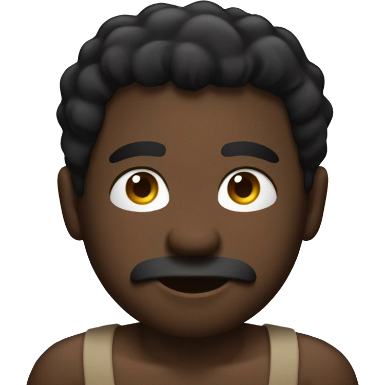 Big black man sitting down shirtless emoji