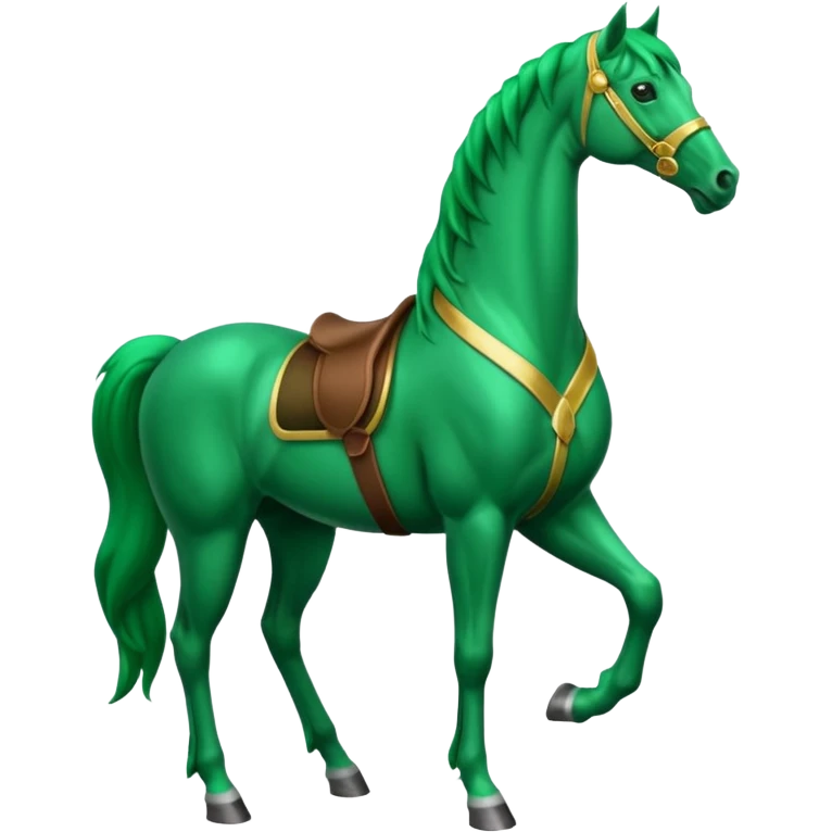 Green horse standing up with two feets  emoji