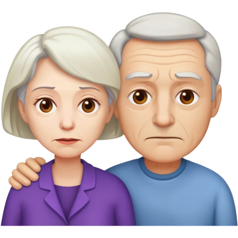 Middle age guy and older woman sick  emoji