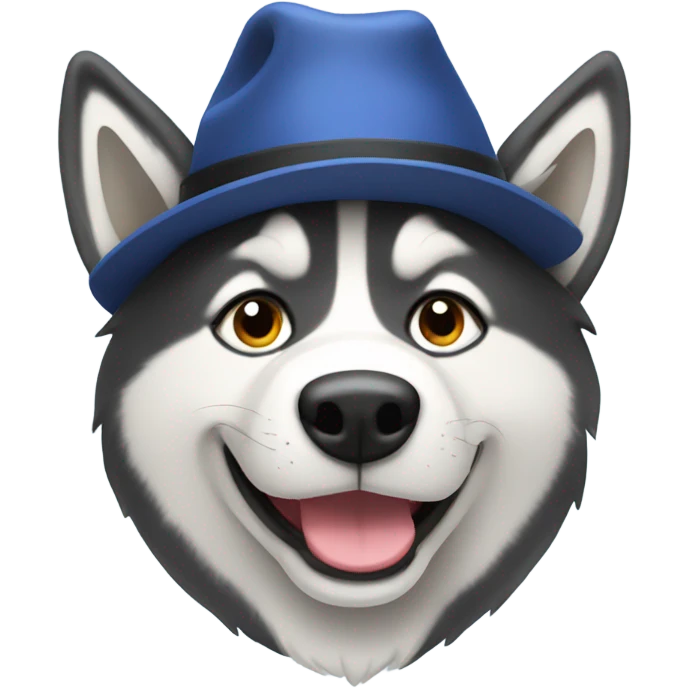 husky with a hat on emoji