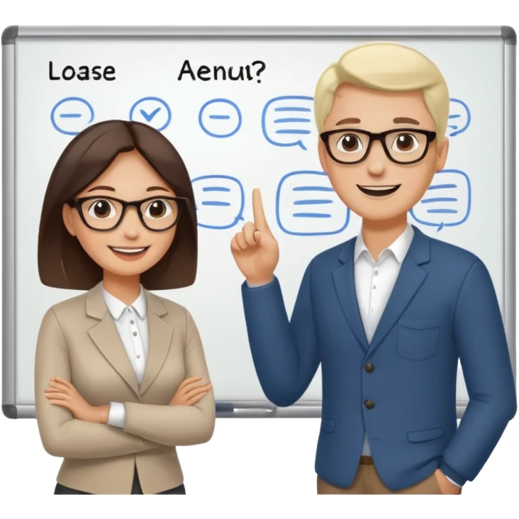 woman and man that plan their habits emoji