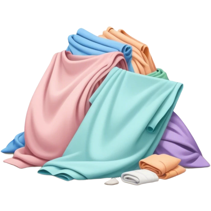 Dirty pile of laundry with neutral pastel colours on the ground  emoji