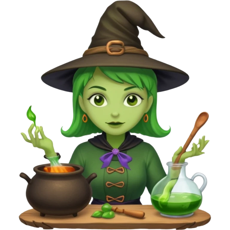 green witch cooking potion emoji