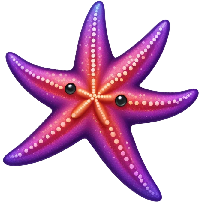color gradient between red and purple glitter cute starfish emoji