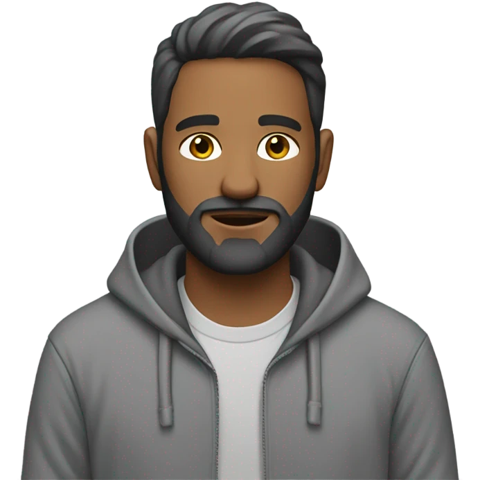 A project manager in a gray hoodie and with a short beard  emoji