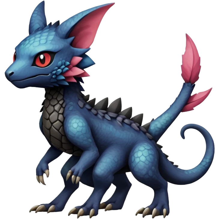 Dark edgy exotic painted Fakémon-Pokémon-Trico-Vernid-creature emoji