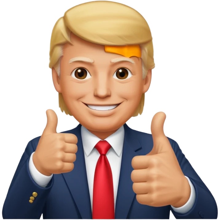 Treump avec des doit donneur emoji