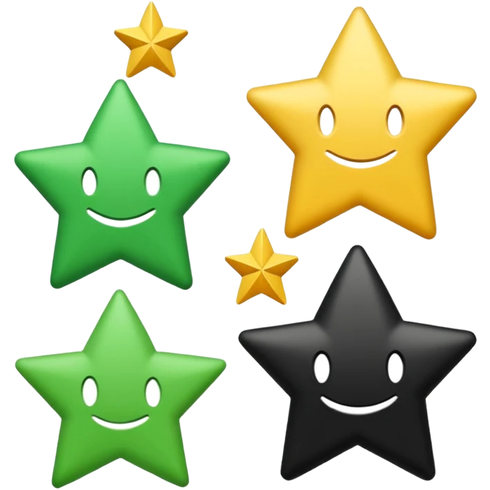 trois bandes superposées, une verte, une blanche et une noire. Sur la bande blanche figurent trois étoiles emoji