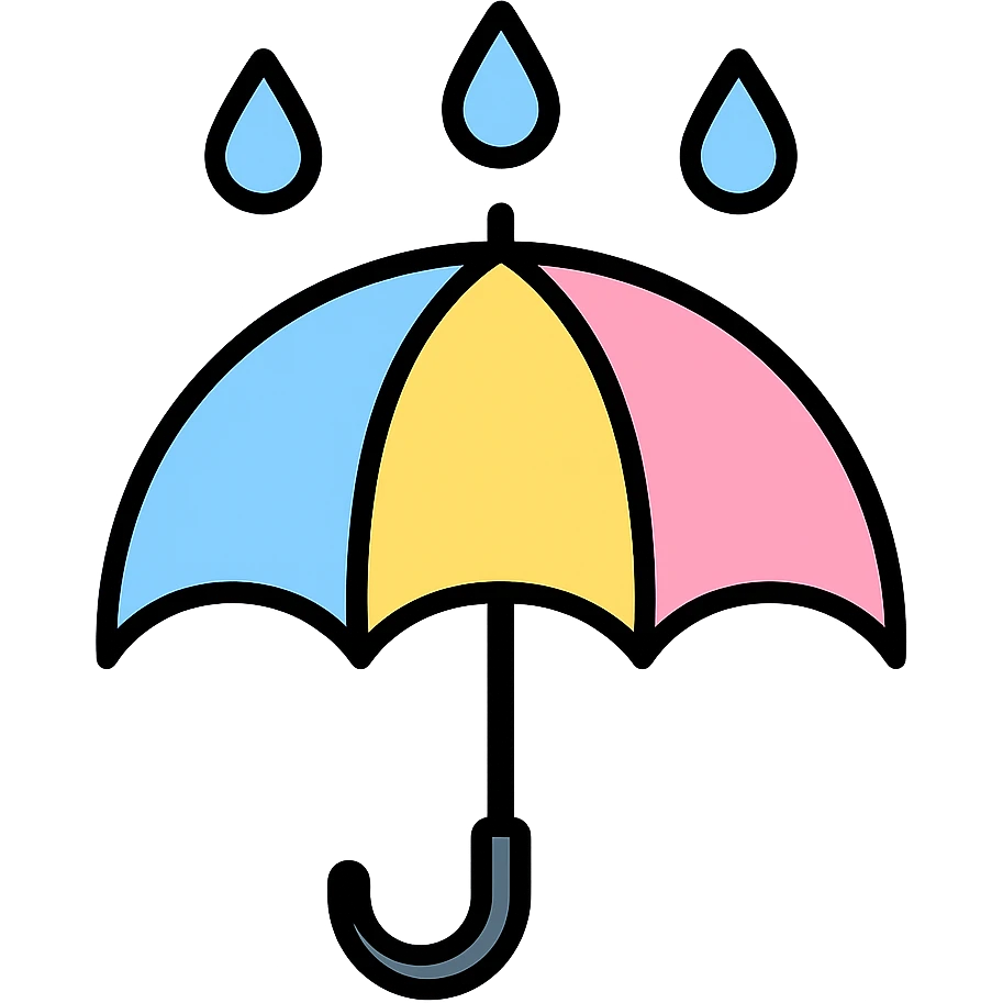pastel umbrella under rain emoji