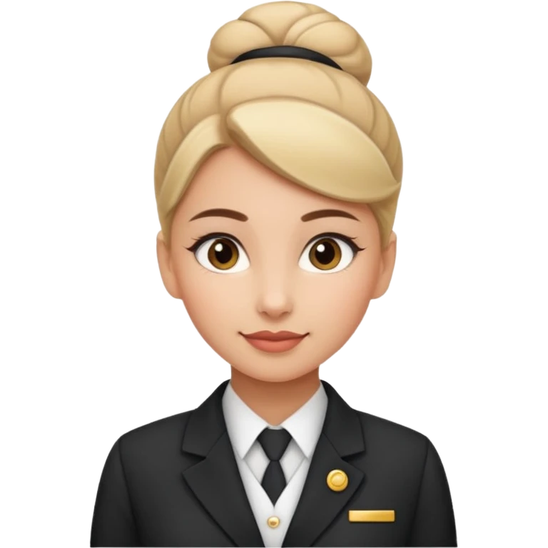 Fais-moi une réceptionniste pour un hôtel de luxe avec des habits un peu plus classe emoji