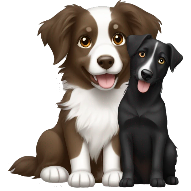 brown haired white girl with black australian shepard emoji