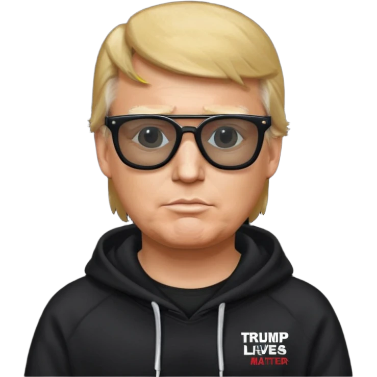 President trump in a Black Lives Matter hoodie and sunglasses  emoji
