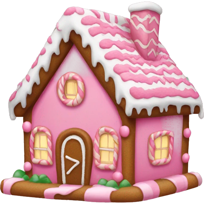 Pink Gingerbread house  emoji