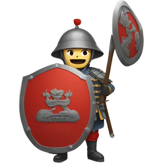 mediavel chinese soldier with big shield emoji
