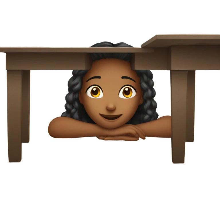 happy Girl under the table emoji