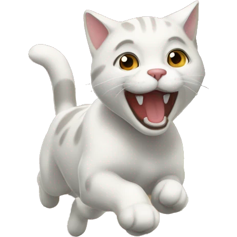 Gato corriendo con un perro atrás correteandolo emoji