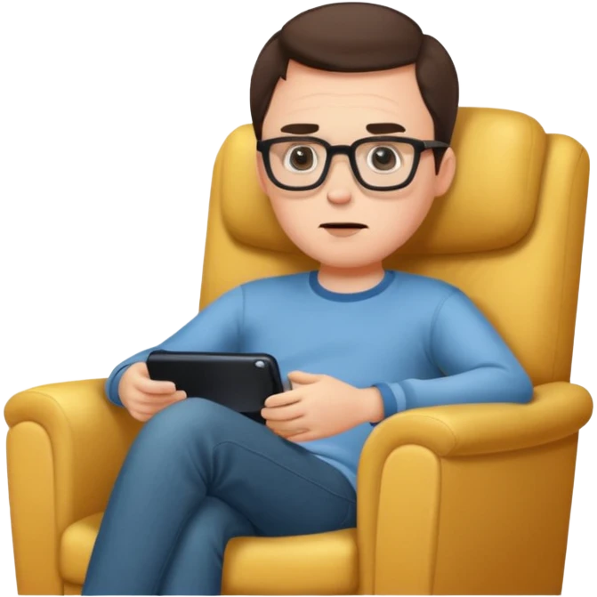 bored man watching television
 emoji