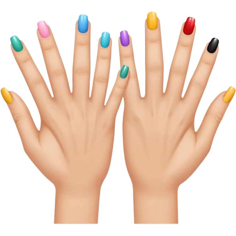hands with nails done emoji