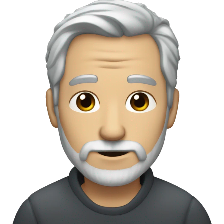 Sigma male with beard and a little gray hair and mid taper freeform emoji