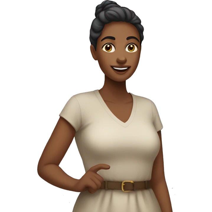 mulher com a mão nas costas emoji