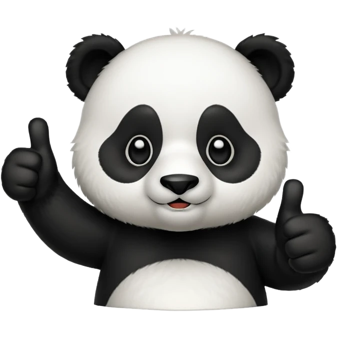 A cute panda emoji giving a thumbs up with '666' text emoji