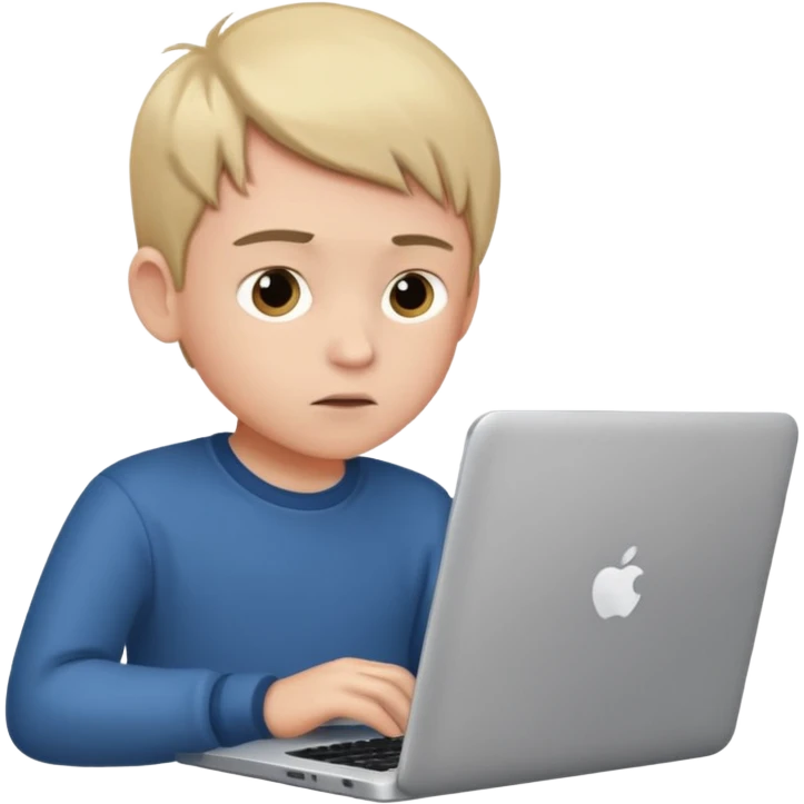 boy using laptop emoji