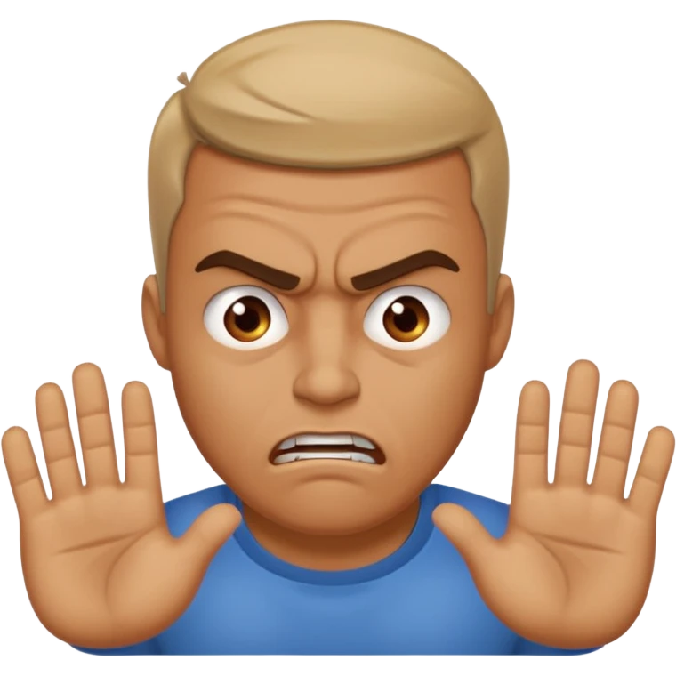 Angry man saying please stop talking  emoji