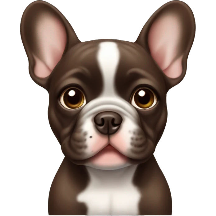 Chocolate French bulldog puppy emoji