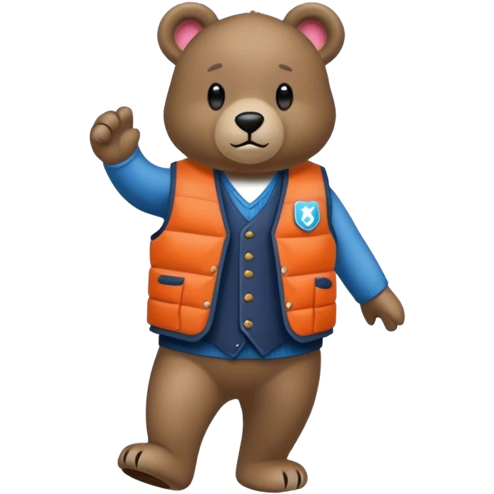 ours debout avec gilet par balle emoji