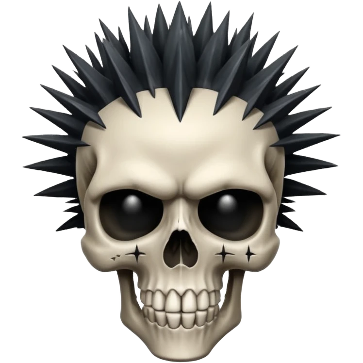 long spikey hair on fridsy skull emoji