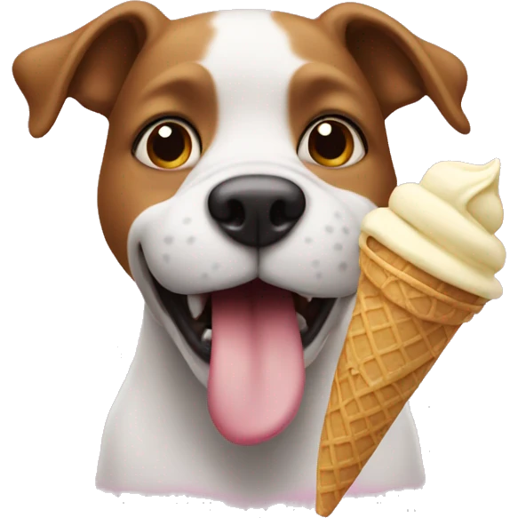 Dog eating ice cream emoji