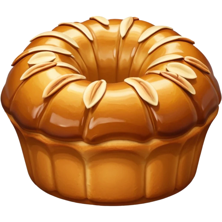 Alsacian kougelhopf with almonds on the top. The base is a bit larger than the top part emoji
