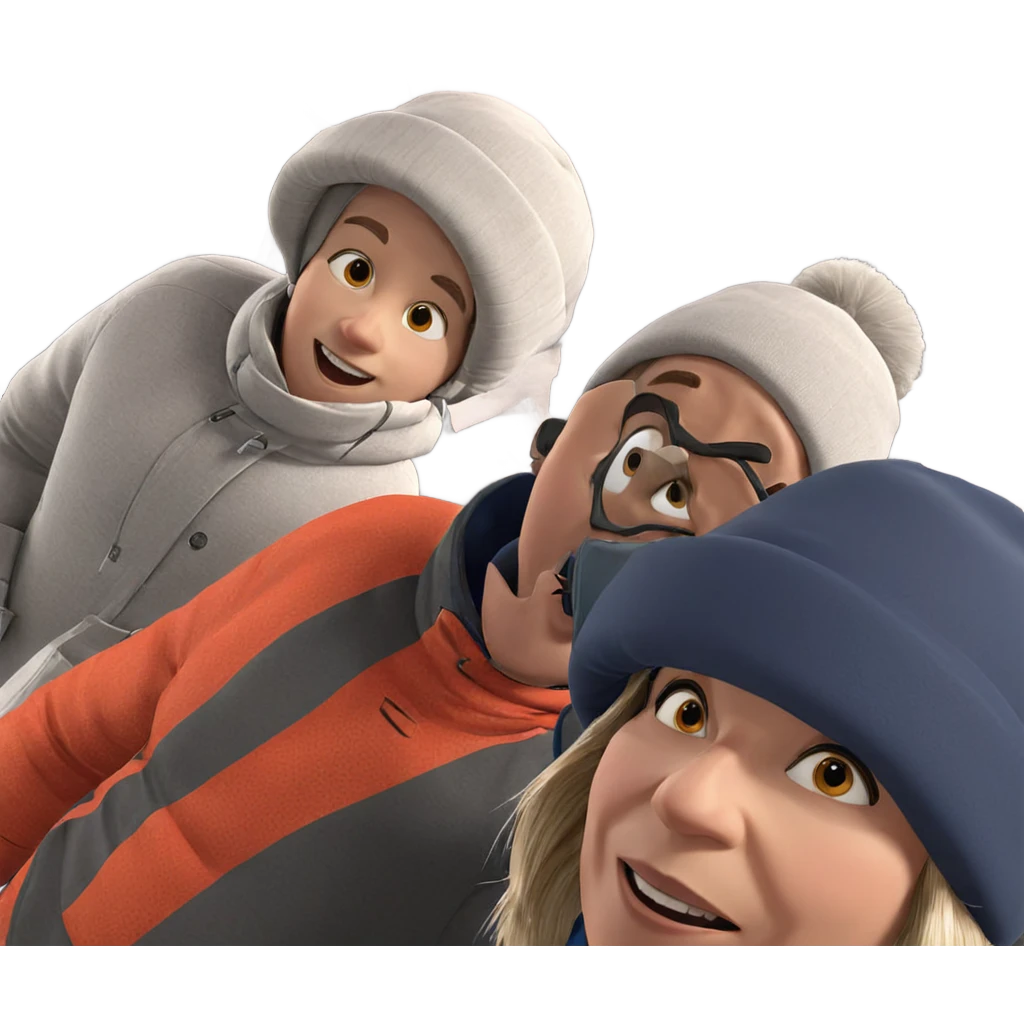 boys enjoying winter together emoji