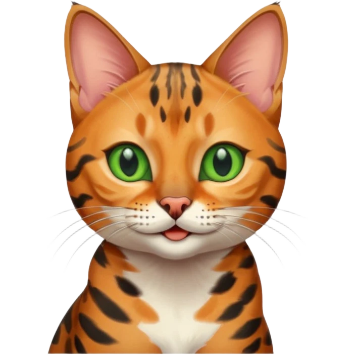 A smiling Bengal cat emoji