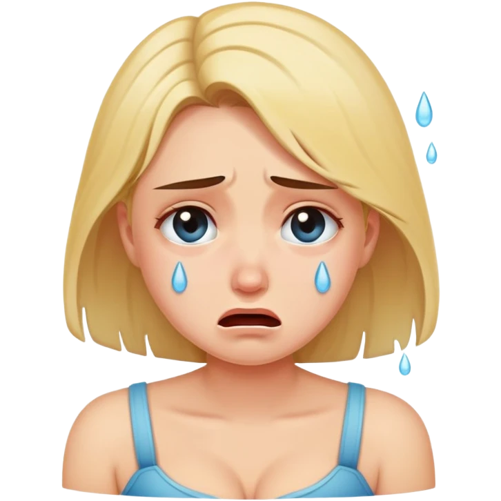 Girl with big boobs crying emoji