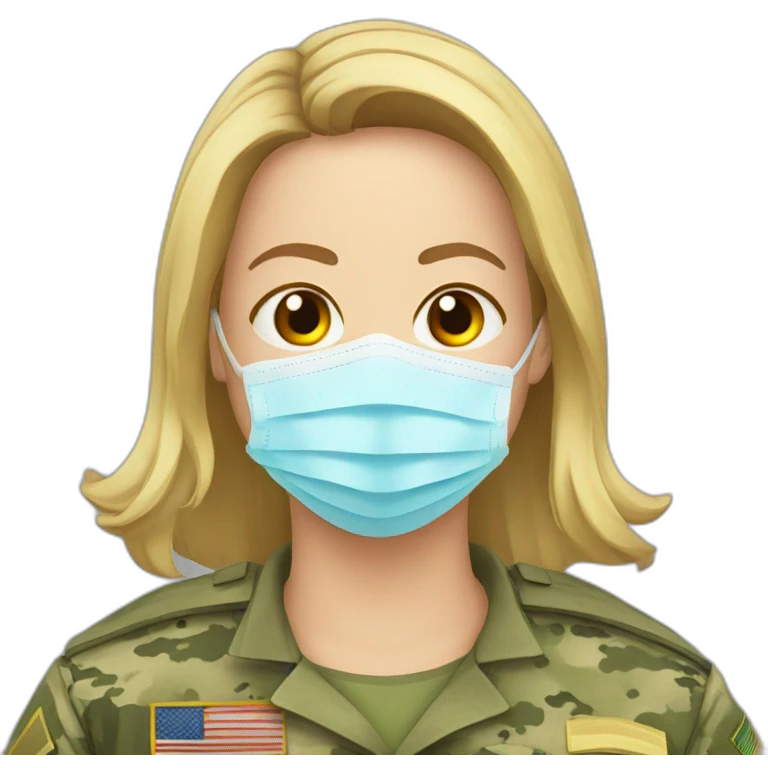 a military Headshot in a Medical masks emoji