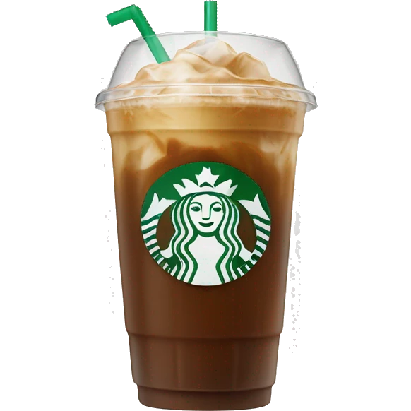 Starbuck ice coffee with ice cubes emoji