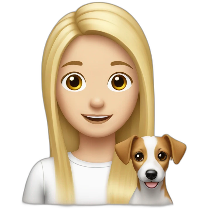 jack russel and girl with flowing blond hair emoji