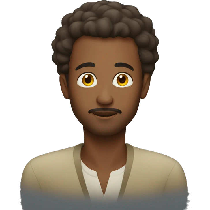 Ethiopian man mysterious, passionate, care emoji