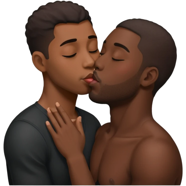 Black man kiss black man hot emoji