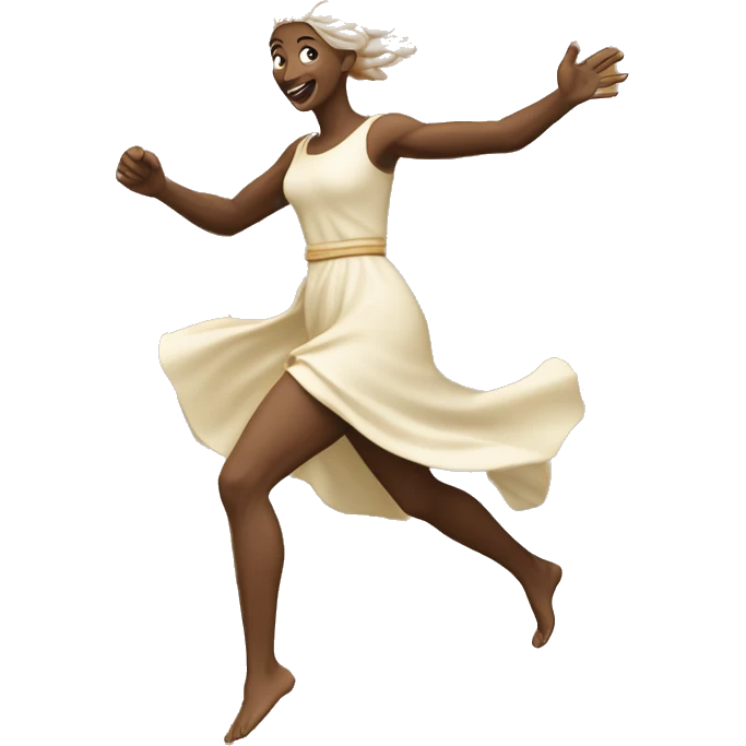 French wheat harvest goddess, sprinting with large stride and arms outstretched emoji
