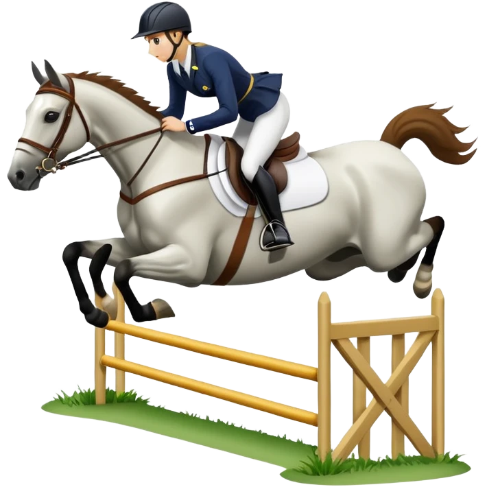 horse and rider jumping a downbank (3 day eventing) emoji