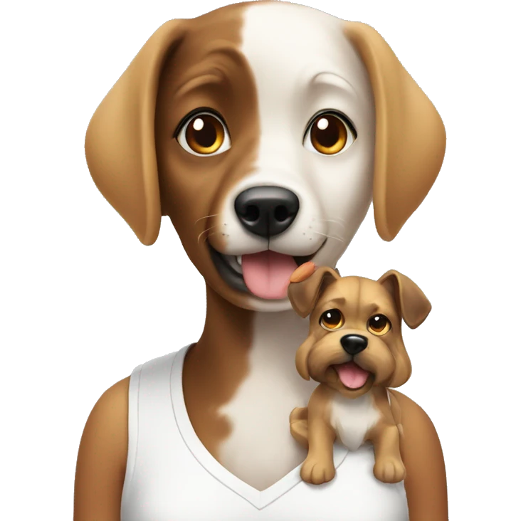 dog with girl emoji