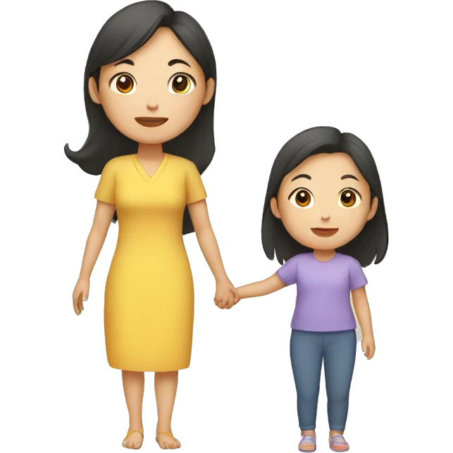 asian mother and daughter emoji