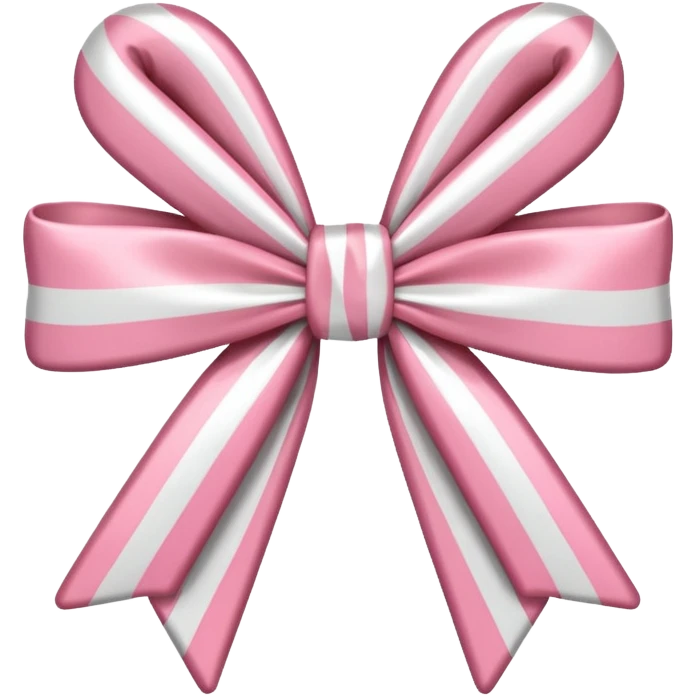 candy cane bow shape with in light pink with a satin bow emoji